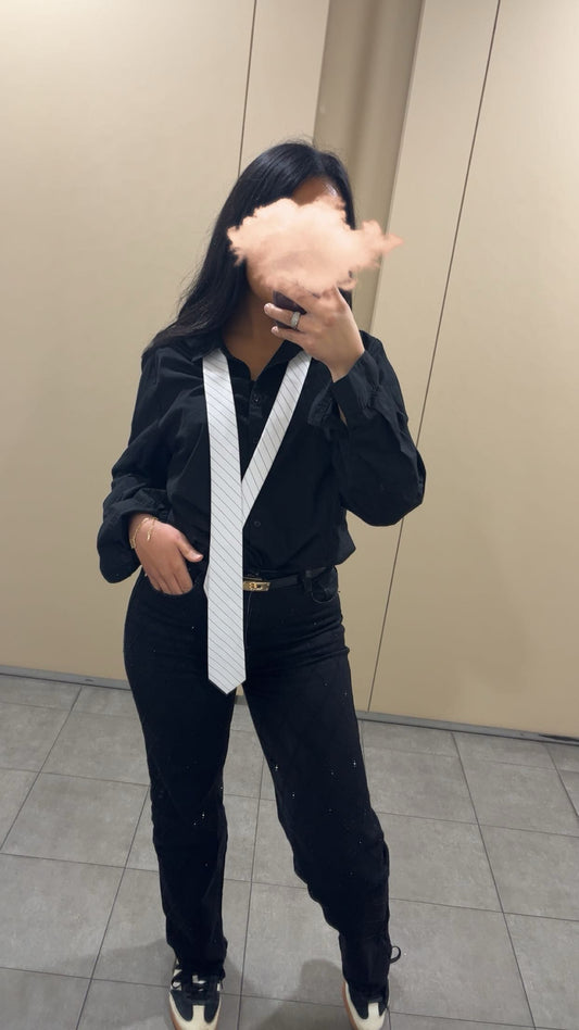 Jeans noir à strass