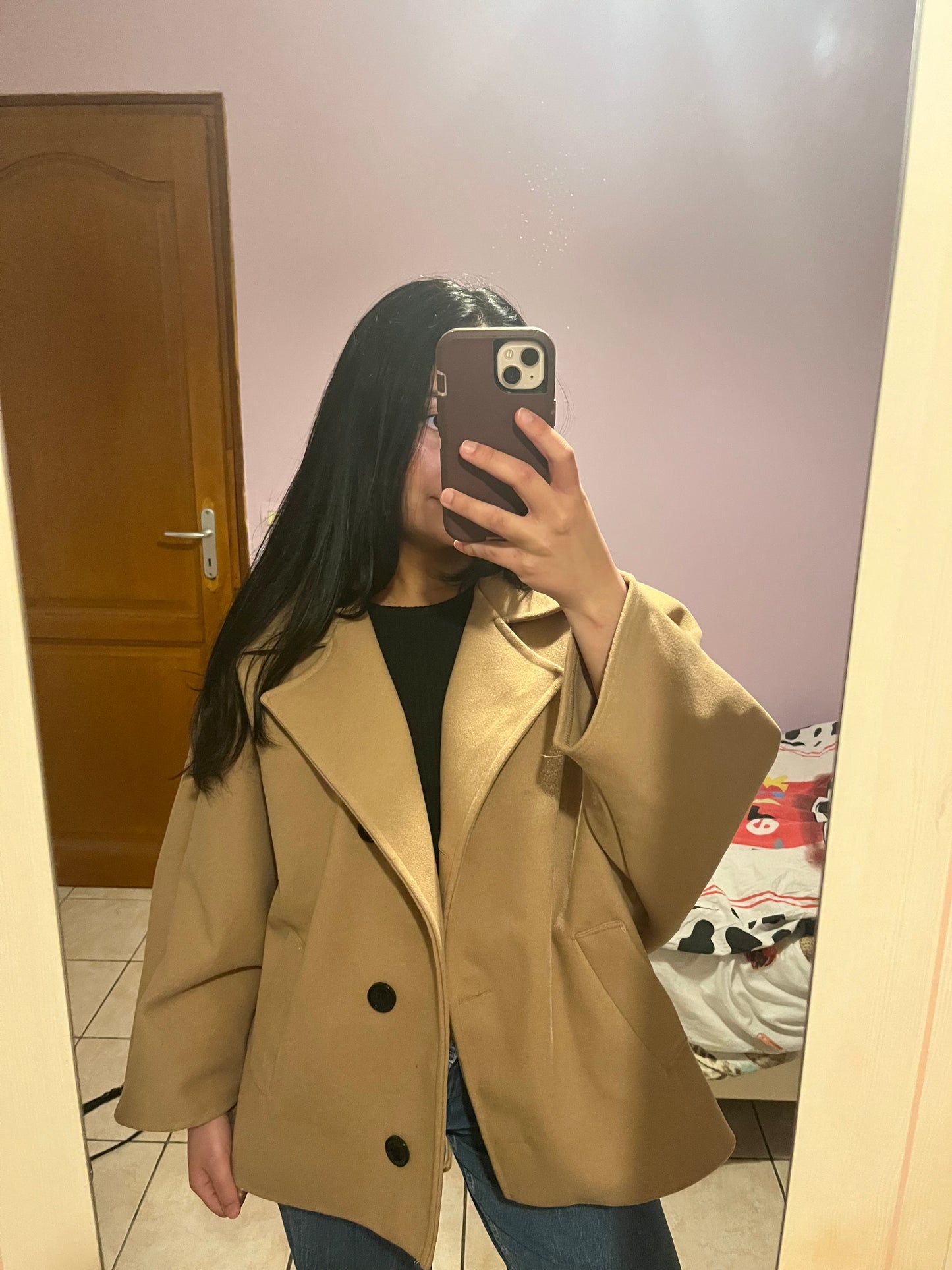 Veste oversize camel