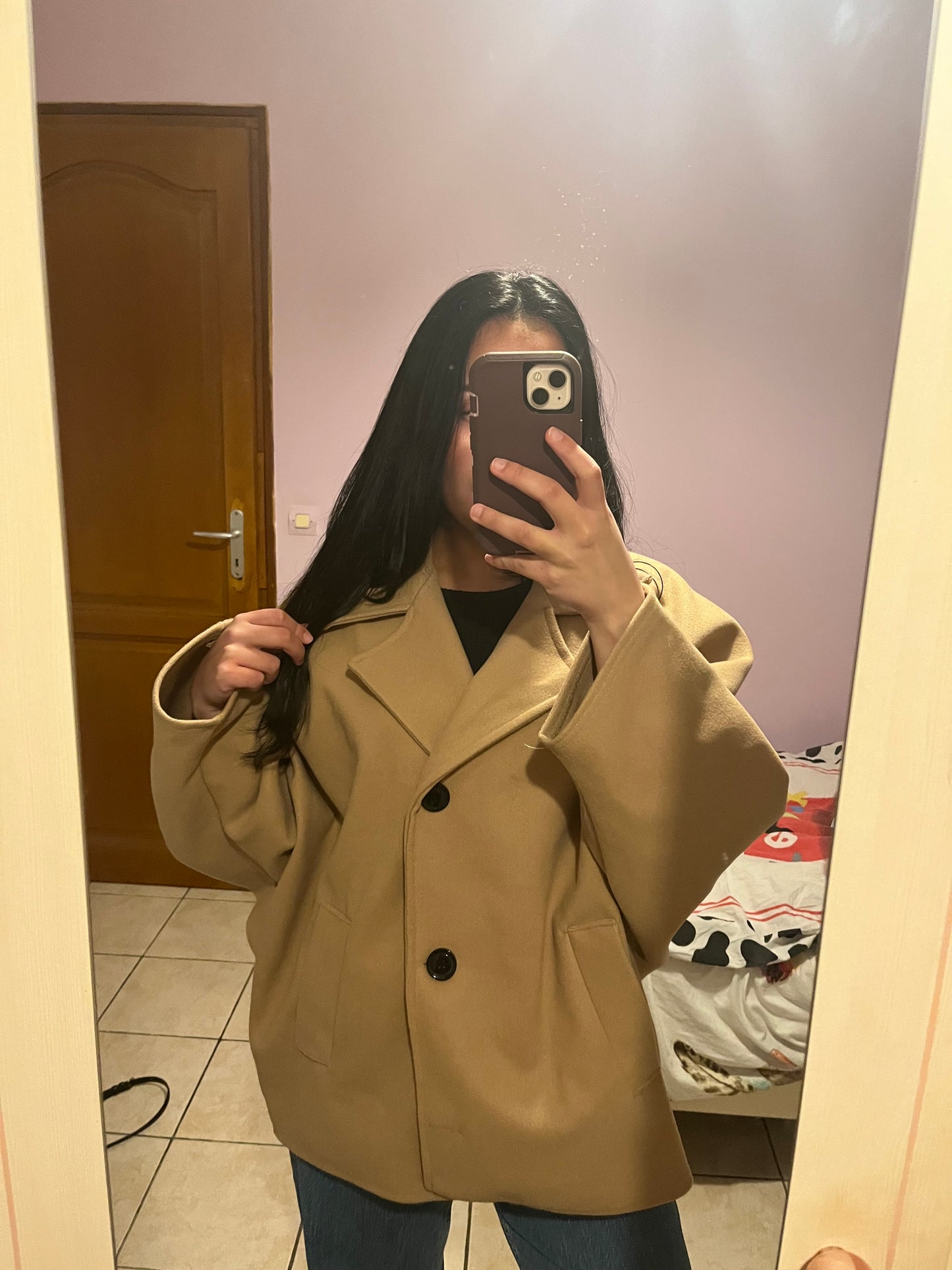 Veste oversize camel