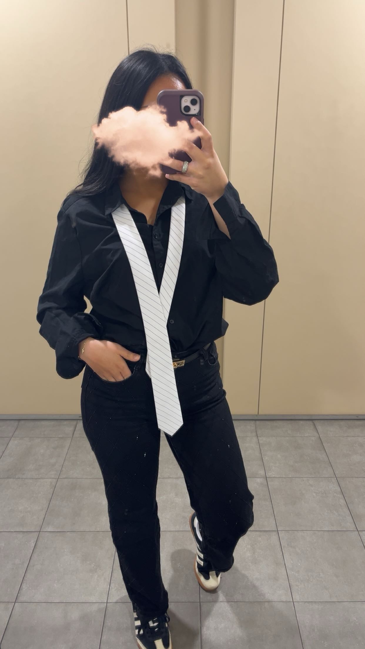 Jeans noir à strass