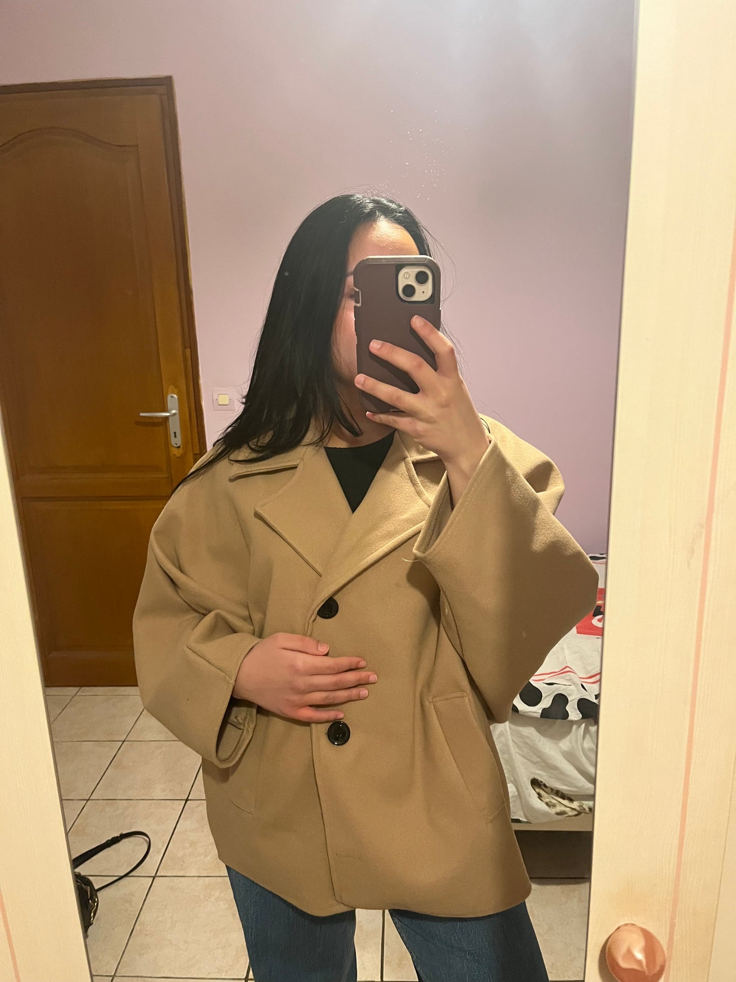 Veste oversize camel